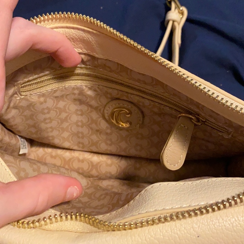 cream color purse